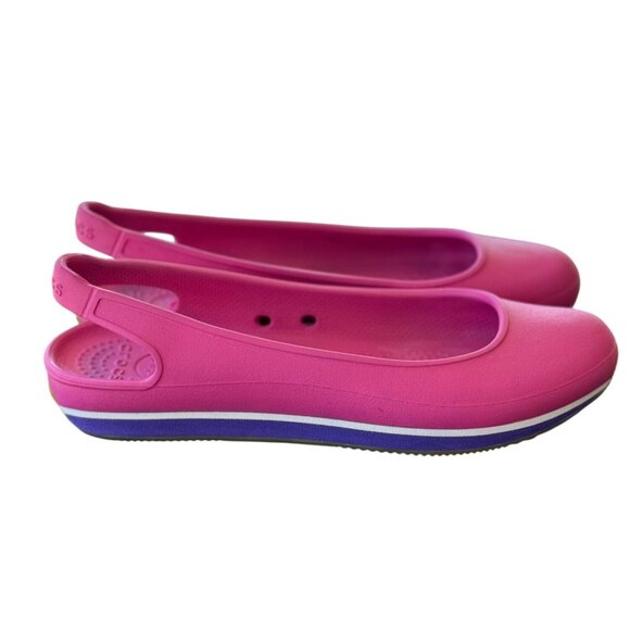 Crocs Women's Pink Retro Slingback Size 8 - Picture 2 of 7